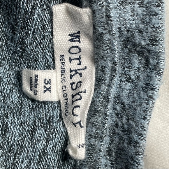 Women's Light Blue and Gray Heather Gray Top with pocket. 3XL Super Soft - Picture 8 of 10